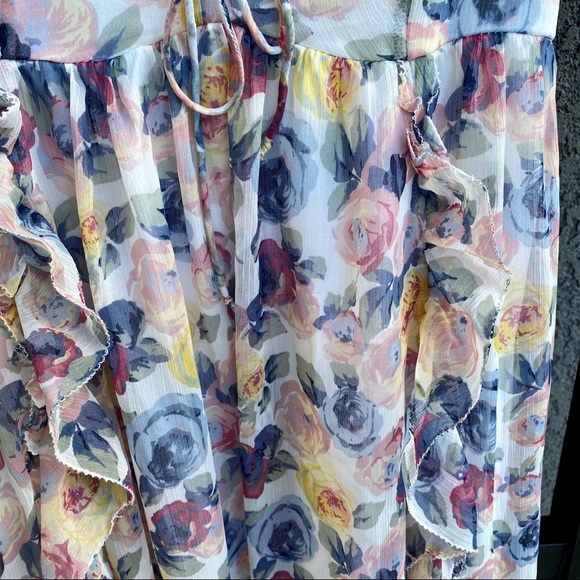 Floral Babydoll Ruffle Spaghetti Strap Dress - Picture 4 of 6